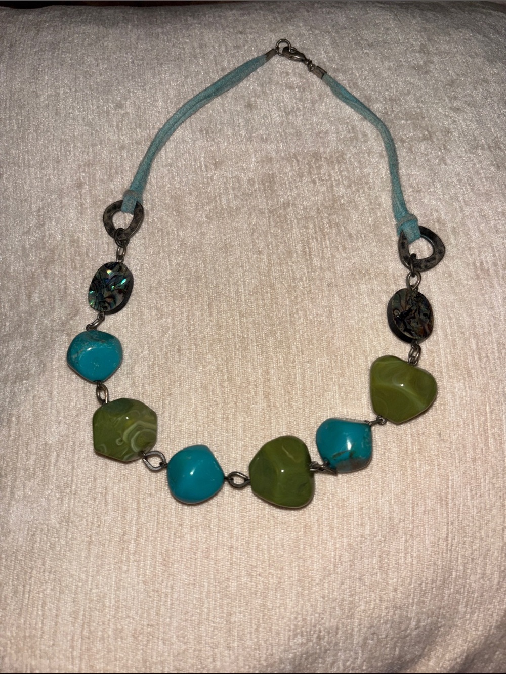 Green & Teal Stone Statement Necklace - Women Jewelry